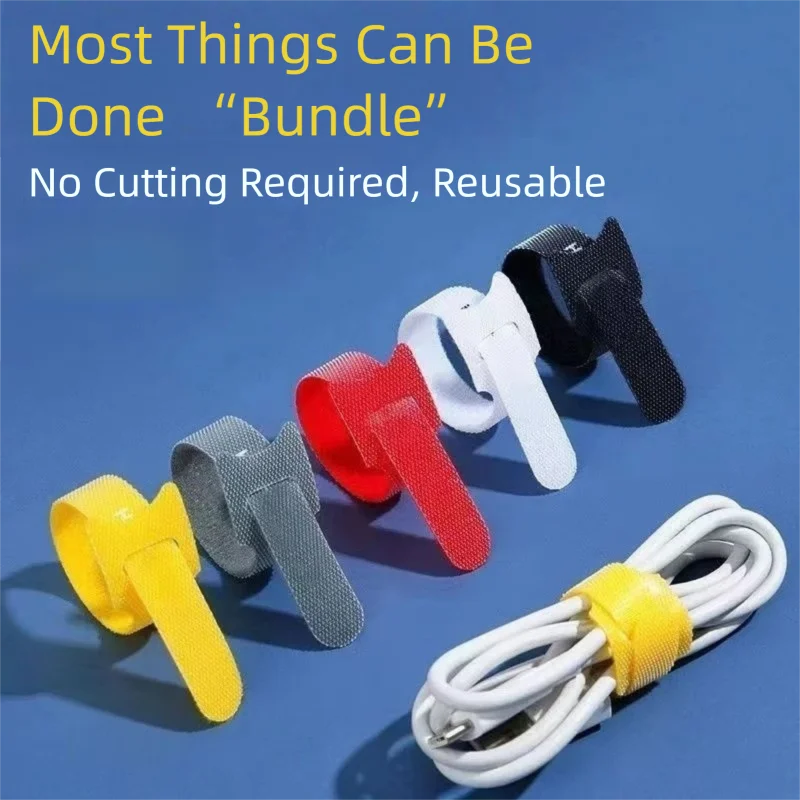 Velcro Hook Loop - Многоразовый органайзер для кабеля без вырезов,