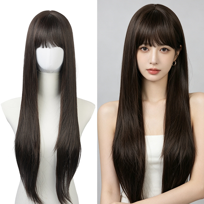 Длинный прямой парик с челкой, – обзор и цена Wig Fiber Net